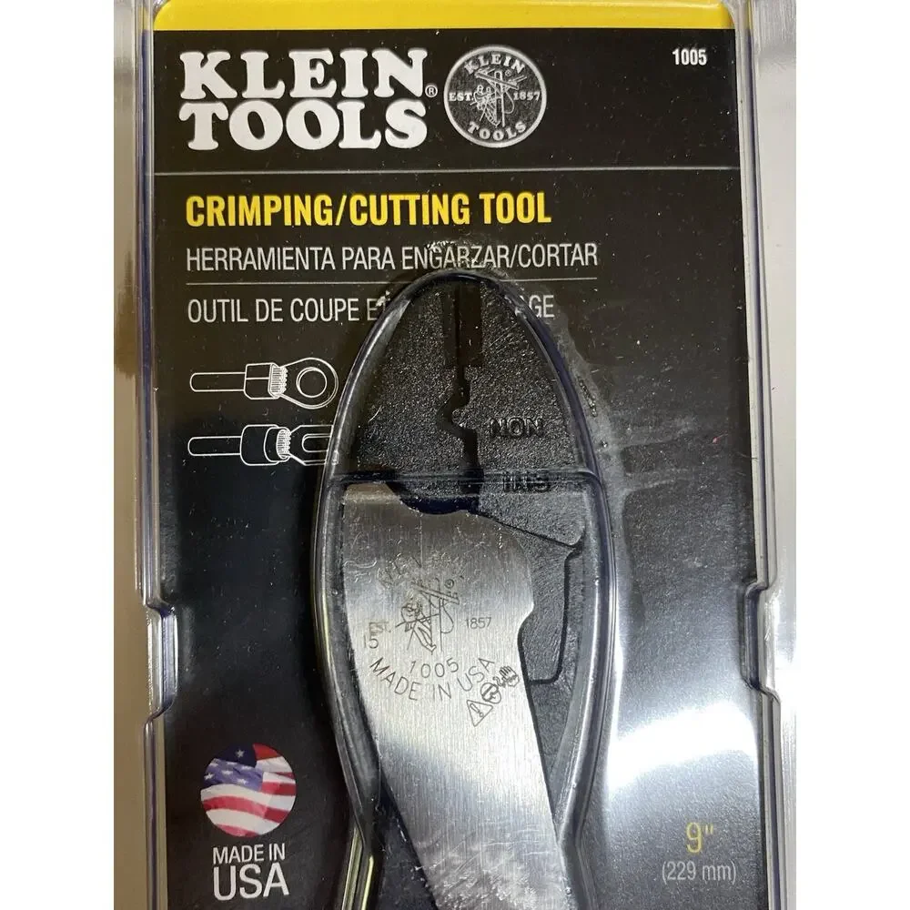 Klein Tools 1005 Crimping Cutting Tool 9” Made in USA New Sealed Package